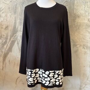 Emily Daniels Animal Print Leopard Elegant Cozy Comfy Sweater Wmn’s Sz M